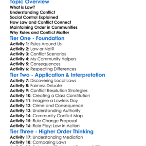 Law Conflict And Social Control Worksheet Activity Booklet