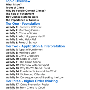 Law Crime And Punishment Worksheet Activity Booklet