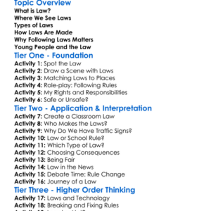 Law In Everyday Life Worksheet Activity Booklet