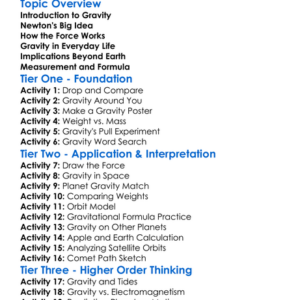 Law Of Universal Gravitation Worksheet Activity Booklet