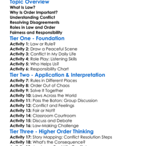 Law Order And Conflict Resolution Worksheet Activity Booklet