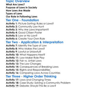 Laws And Society Worksheet Activity Booklet