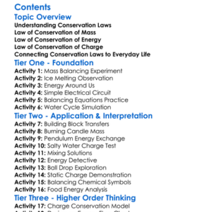 Laws Of Conservation Mass Energy Charge Worksheet Activity Booklet