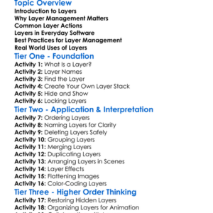 Layer Management Worksheet Activity Booklet