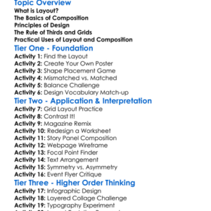 Layout And Composition Worksheet Activity Booklet