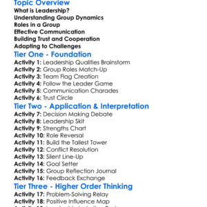 Leadership And Group Dynamics Worksheet Activity Booklet