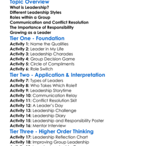 Leadership In Groups Worksheet Activity Booklet
