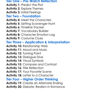 Leather Jacket Love Story 1998 Worksheet Activity Booklet