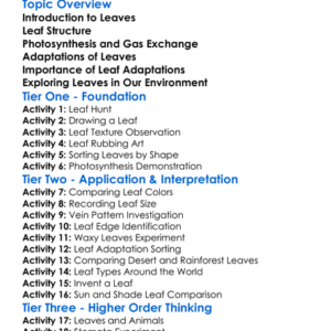 Leaves And Their Adaptations Worksheet Activity Booklet