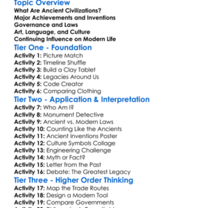 Legacies Of Ancient Civilizations Worksheet Activity Booklet