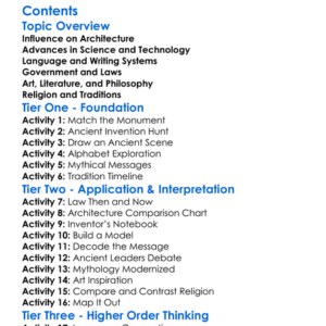 Legacy Of Ancient Civilizations In Modern Times Worksheet Activity Booklet