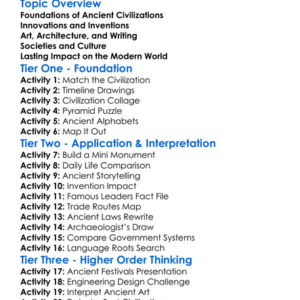 Legacy Of Ancient Civilizations Worksheet Activity Booklet