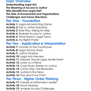 Legal Aid And Access To Justice Worksheet Activity Booklet