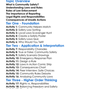 Legal Aspects Of Community Safety Worksheet Activity Booklet