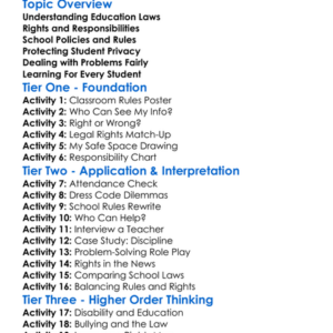 Legal Aspects Of Education Worksheet Activity Booklet
