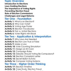 Legal Aspects Of Elections Worksheet Activity Booklet