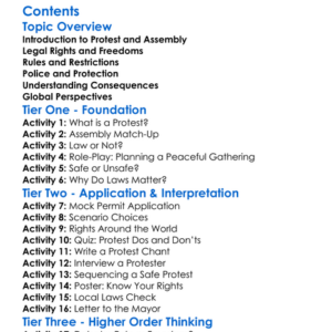 Legal Aspects Of Protest And Assembly Worksheet Activity Booklet