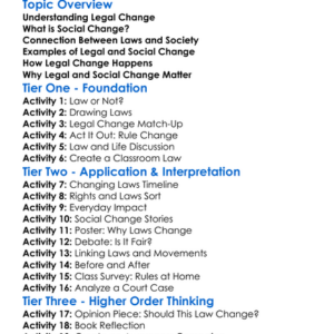 Legal Change And Social Change Worksheet Activity Booklet