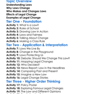 Legal Change And Society Worksheet Activity Booklet
