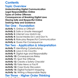 Legal Consequences Of Digital Communication Worksheet Activity Booklet