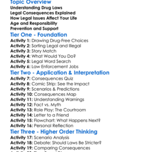 Legal Consequences Of Drug Use Worksheet Activity Booklet