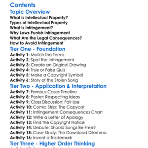 Legal Consequences Of Intellectual Property Infringement Worksheet Activity Booklet