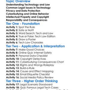 Legal Consequences Of Technology Worksheet Activity Booklet