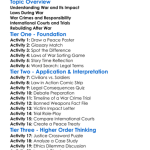 Legal Consequences Of War Worksheet Activity Booklet