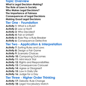 Legal Decision-Making Worksheet Activity Booklet