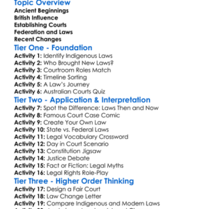 Legal History In Australia Worksheet Activity Booklet