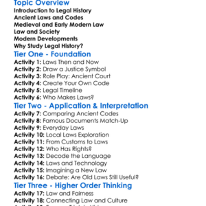 Legal History Worksheet Activity Booklet