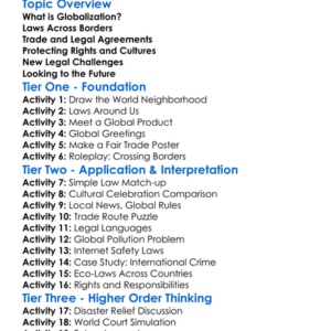 Legal Impact Of Globalization Worksheet Activity Booklet