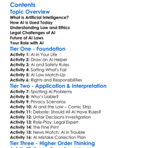 Legal Implications Of Artificial Intelligence Worksheet Activity Booklet