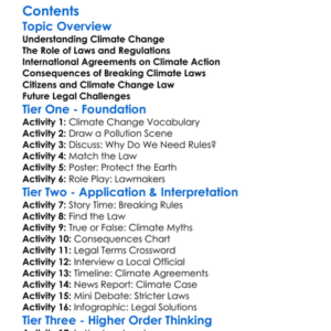 Legal Implications Of Climate Change Worksheet Activity Booklet