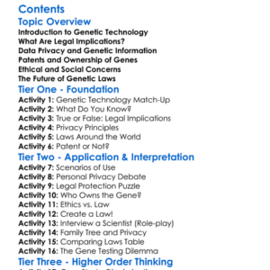 Legal Implications Of Genetic Technology Worksheet Activity Booklet