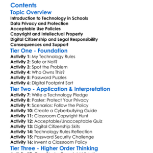 Legal Implications Of Technology In Schools Worksheet Activity Booklet