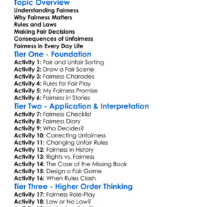 Legal Principles Of Fairness Worksheet Activity Booklet