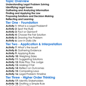 Legal Problem Solving Worksheet Activity Booklet