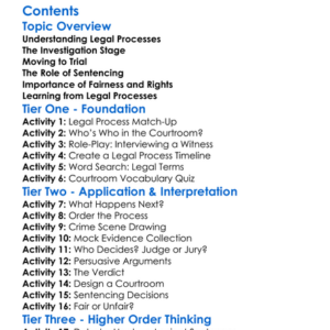 Legal Processes Investigation Trial And Sentencing Worksheet Activity Booklet