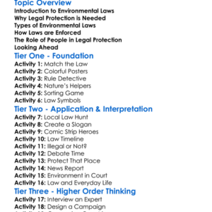 Legal Protection For The Environment Worksheet Activity Booklet
