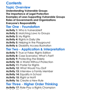 Legal Protection For Vulnerable Groups Worksheet Activity Booklet