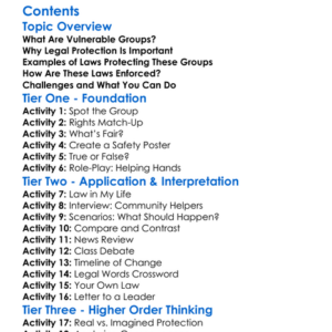 Legal Protection Of Vulnerable Groups Worksheet Activity Booklet