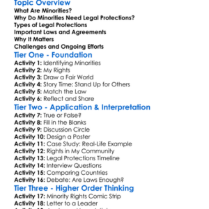 Legal Protections For Minorities Worksheet Activity Booklet