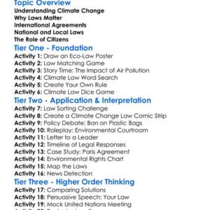 Legal Responses To Climate Change Worksheet Activity Booklet