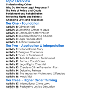 Legal Responses To Crime Worksheet Activity Booklet