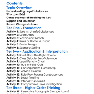 Legal Responses To Drugs And Alcohol Worksheet Activity Booklet