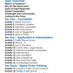 Legal Responses To Pandemics Worksheet Activity Booklet