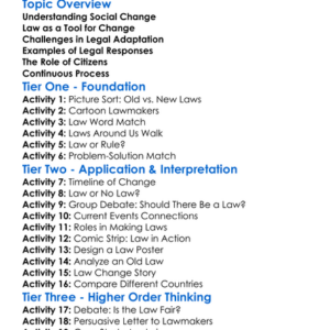 Legal Responses To Social Change Worksheet Activity Booklet