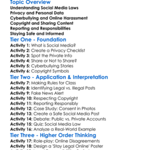 Legal Responsibilities In Social Media Worksheet Activity Booklet