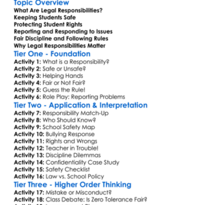 Legal Responsibilities Of Teachers Worksheet Activity Booklet